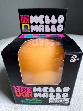SHIPS TODAY! Nee Doh Mello Mallo Orange Color Changing Squishy Marshmallow Toy